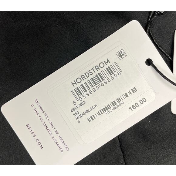 Reiss Silk Front Colorblock Vest In Nude/black Size Small Nordstrom Msrp 160$ - Picture 7 of 9